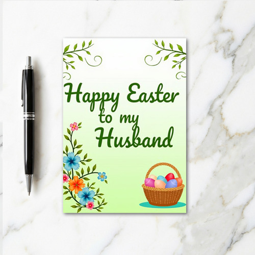 Husband Easter Floral Pattern Card