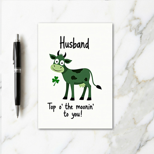 Husband Green Cow St Patricks Card