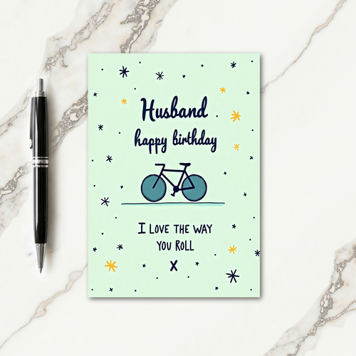 Husbands Bicycle Birthday Card