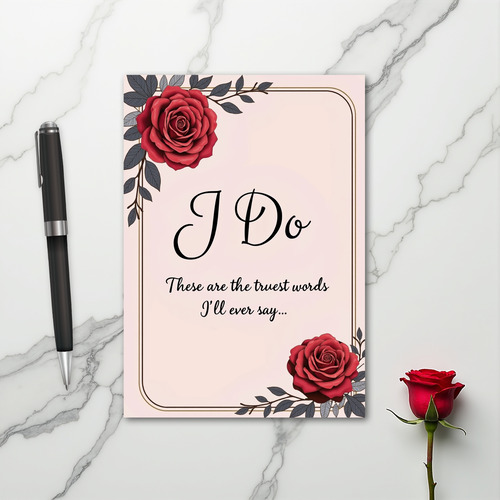 I Do Wedding Vows Card
