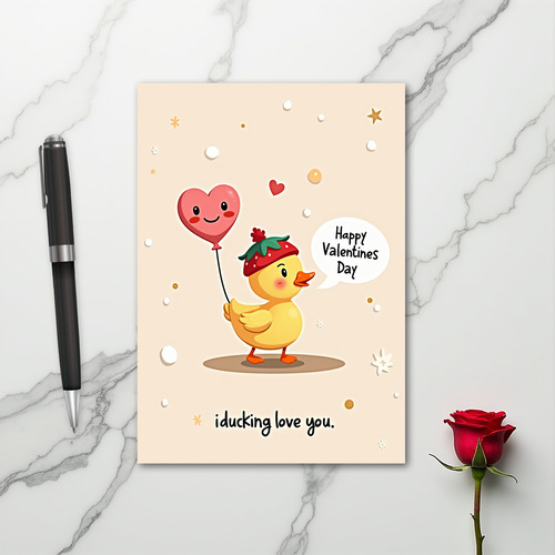 I Ducking Love You Valentines Card