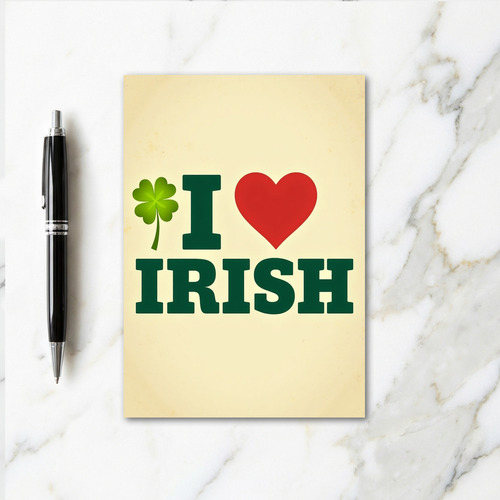 I Heart Irish Clover Card