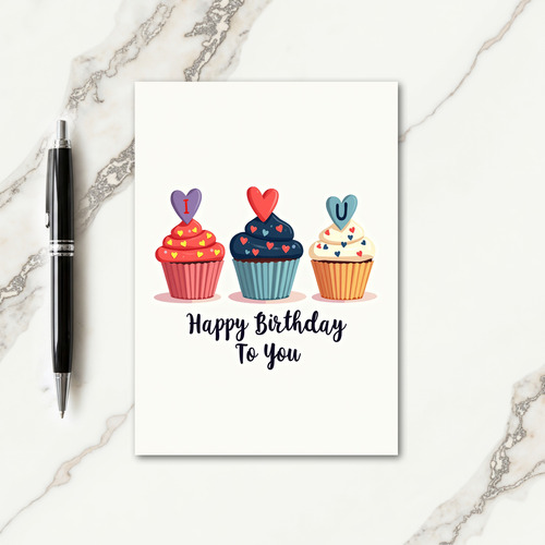 I Heart U Birthday Treat Card