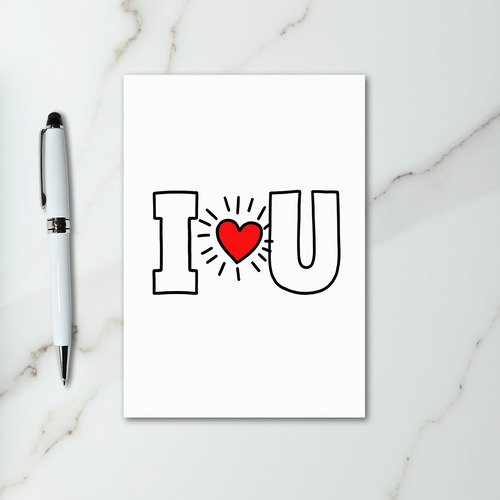 I Heart U Simple Love Card
