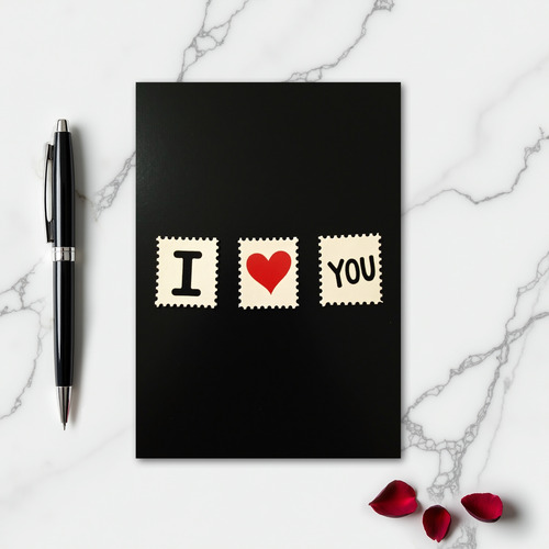 I Heart You Stamp Style Card
