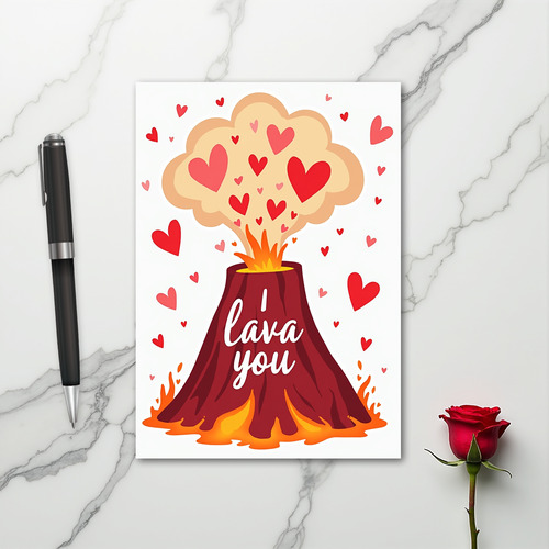 I Lava You Funny Valentine Card