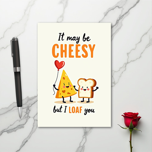 I Loaf You Cheesy Pun Card