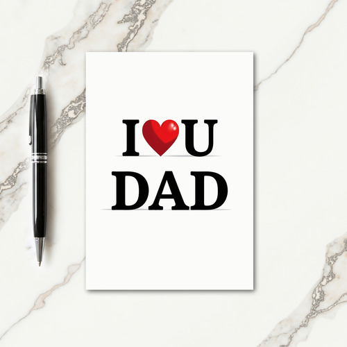 I Love Dad Art Card