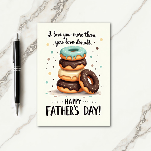 I Love Donuts Fathers Day Card