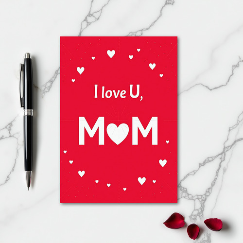 I Love Mom Simple Message Card