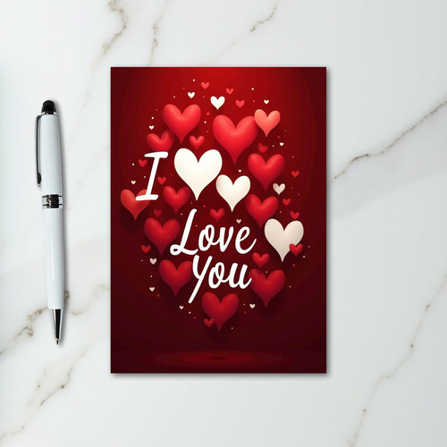 I Love You 3D Heart Card