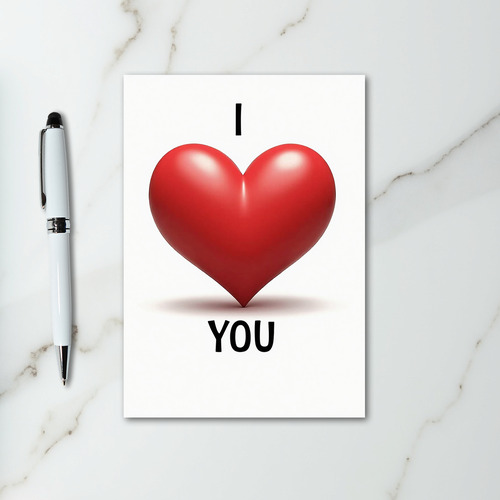 I Love You 3D Red Heart Card