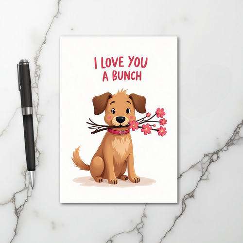 I Love You A Bunch Dog Card