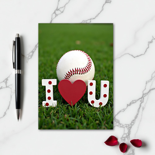 I Love You Baseball Scene Card