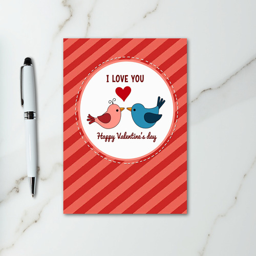 I Love You Birds Valentine Card