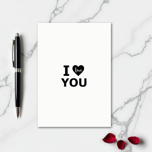 I Love You Black Heart Card
