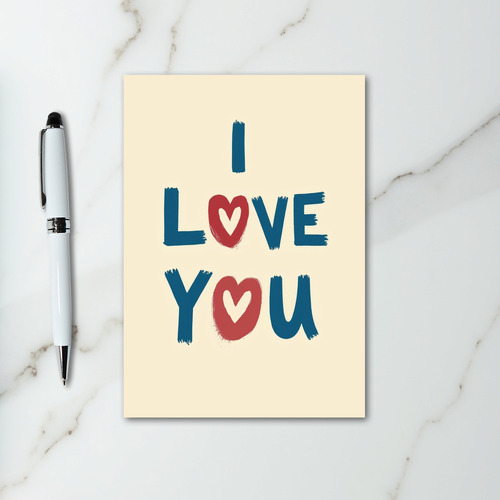I Love You Brushstroke Heart Card
