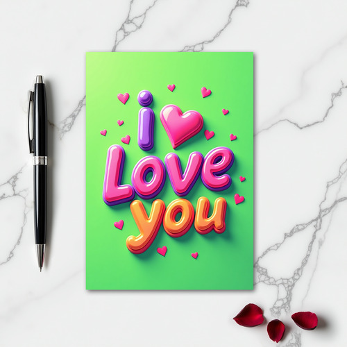 I Love You Bubble Gum Card