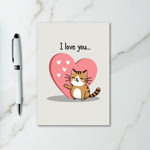 I Love You Cat Heart Card