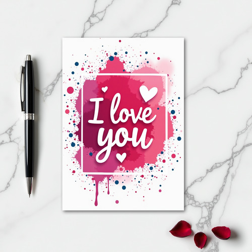 I Love You Color Splash Card