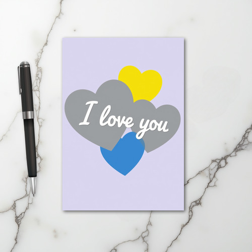 I Love You Colorful Hearts Card