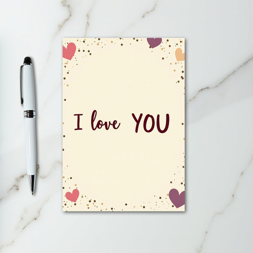I Love You Confetti Hearts Card