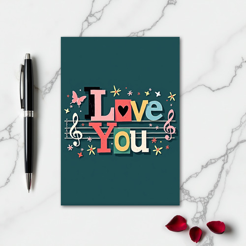 I Love You Crafted Art Card