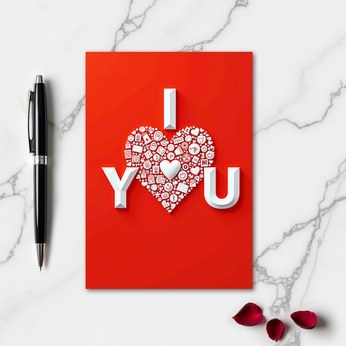 I Love You Crimson Heart Card
