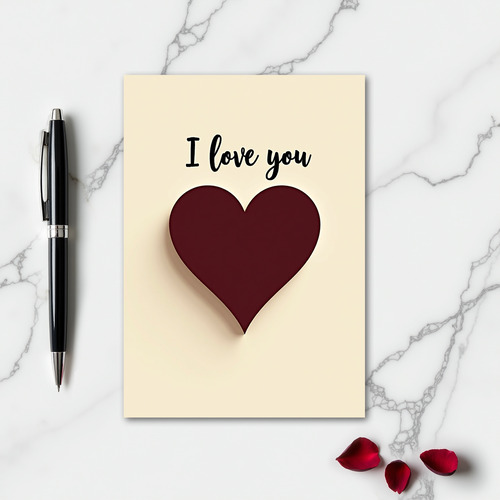 I Love You Cutout Heart Card
