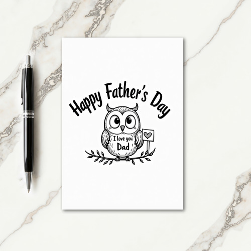 I Love You Dad Bird Sketch Card