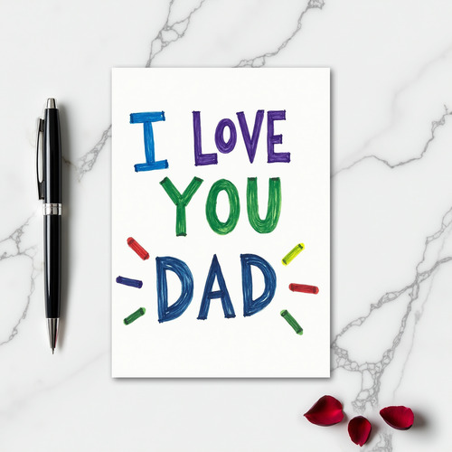 I Love You Dad Cute Art Card