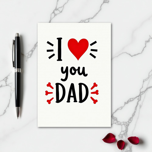 I Love You Dad Minimalist Card