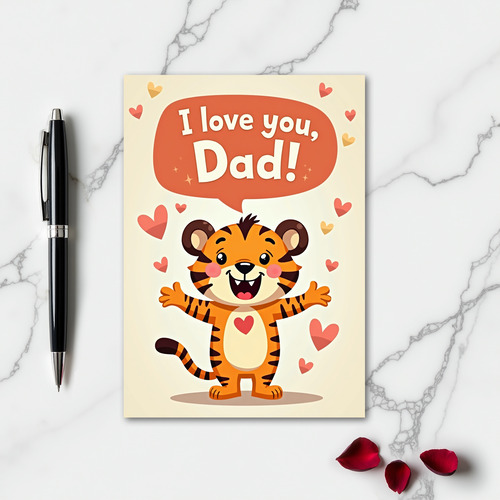I Love You Dad Tiger Card