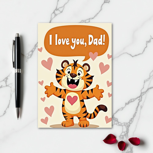 I Love You Dad Tiger Stripes Card