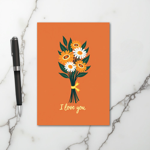 I Love You Daisies Bouquet Card