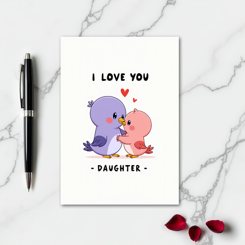 I Love You Daughter Bird Art Card