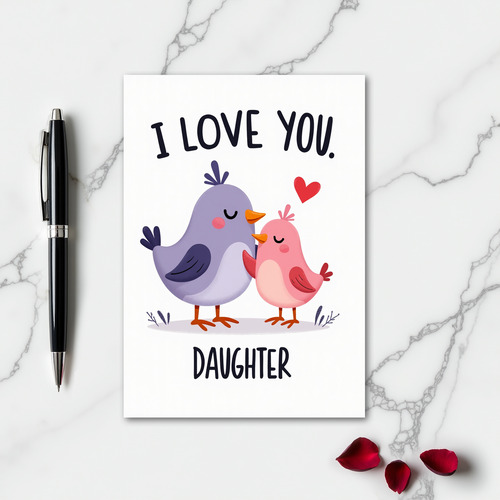 I Love You Daughter Whimsical Card
