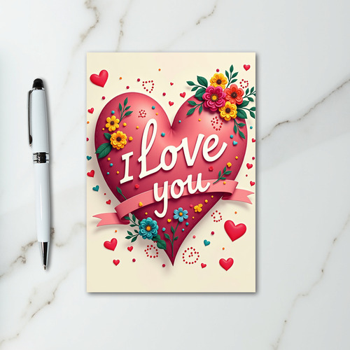 I Love You Dotted Heart Card