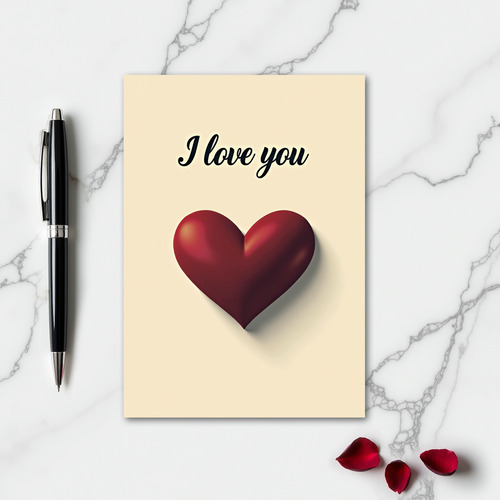 I Love You Embossed Heart Card