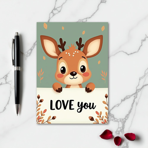 I Love You Fawn Card