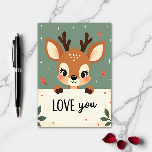 I Love You Fawn Cute Card