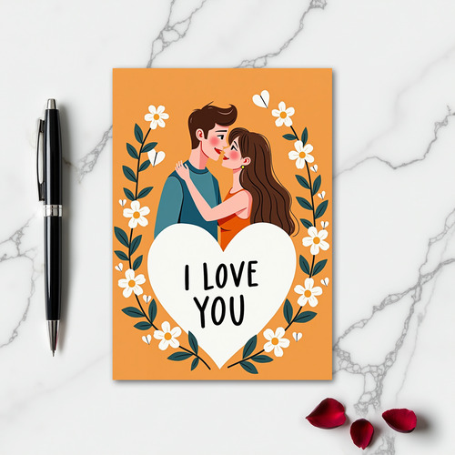 I Love You Floral Couple Card