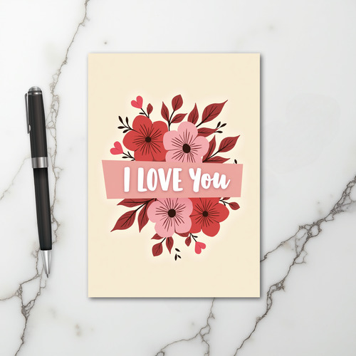 I Love You Floral Romance Card