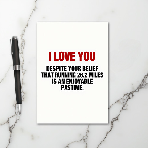 I Love You Funny Marathon Runner Card