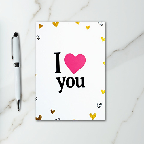 I Love You Glitter Heart Card