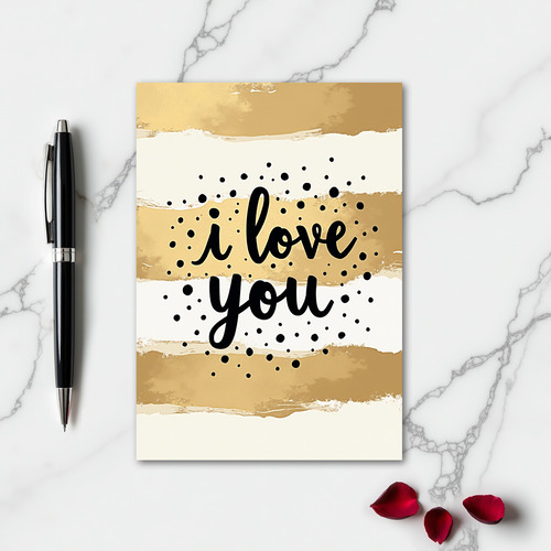 I Love You Gold Art Card