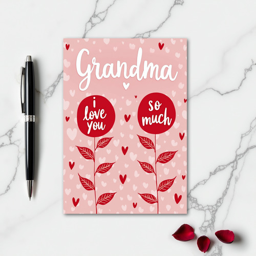 I Love You Grandma Floral Card