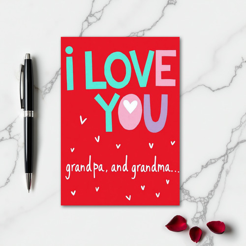 I Love You Grandpa Grandma Card