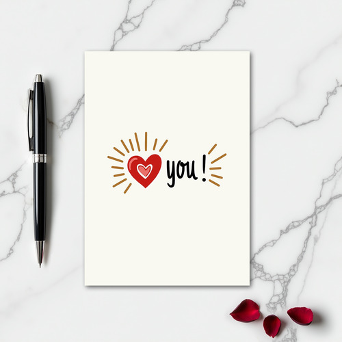 I Love You Graphic Heart Card
