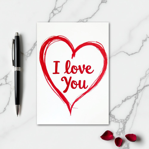 I Love You Heart Art Card